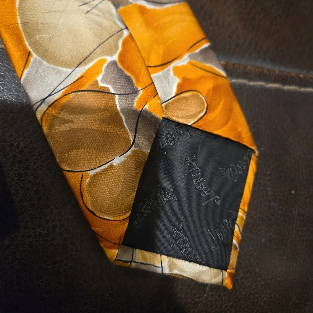 J. Garcia 100% Silk Courtyard Performance Collection 54 Orange Men's Tie